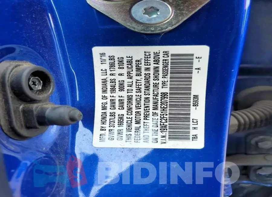 19XFC2F51HE207998 Photo# 13