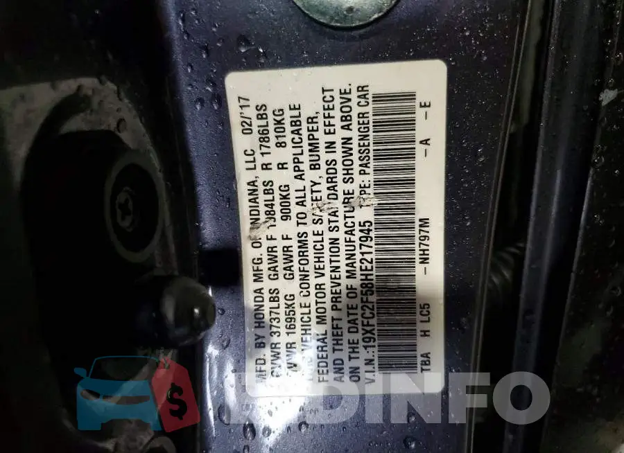 19XFC2F58HE217945 Photo# 12