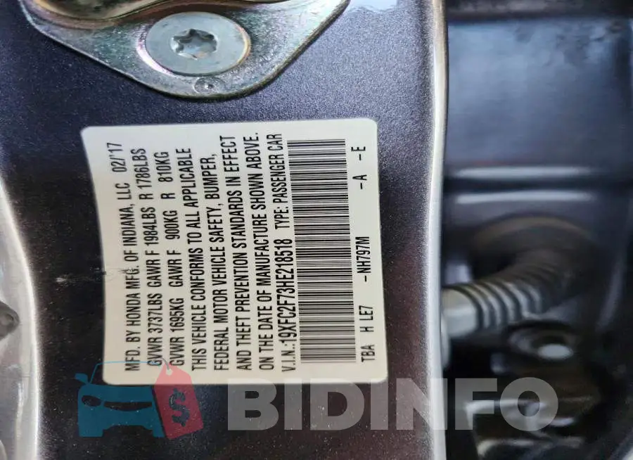 19XFC2F73HE218518 Photo# 12