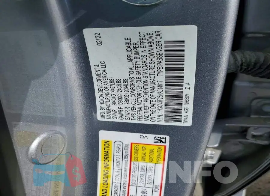 1HGCV3F25NA014617 Photo# 12