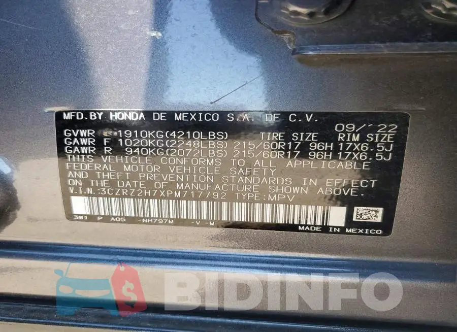 3CZRZ2H7XPM717792 Photo# 14