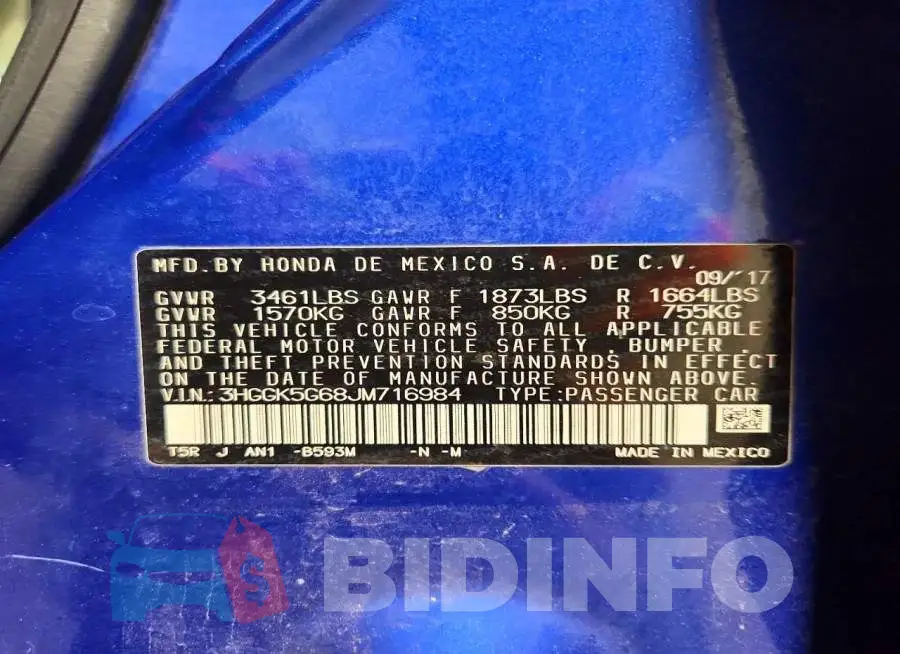 3HGGK5G68JM716984 Photo# 13