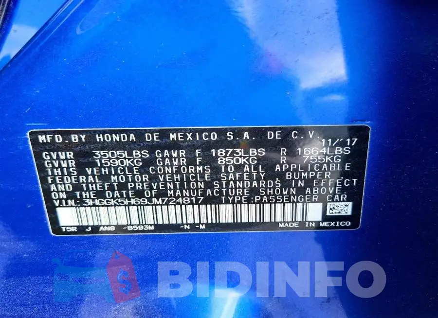 3HGGK5H69JM724817 Photo# 13