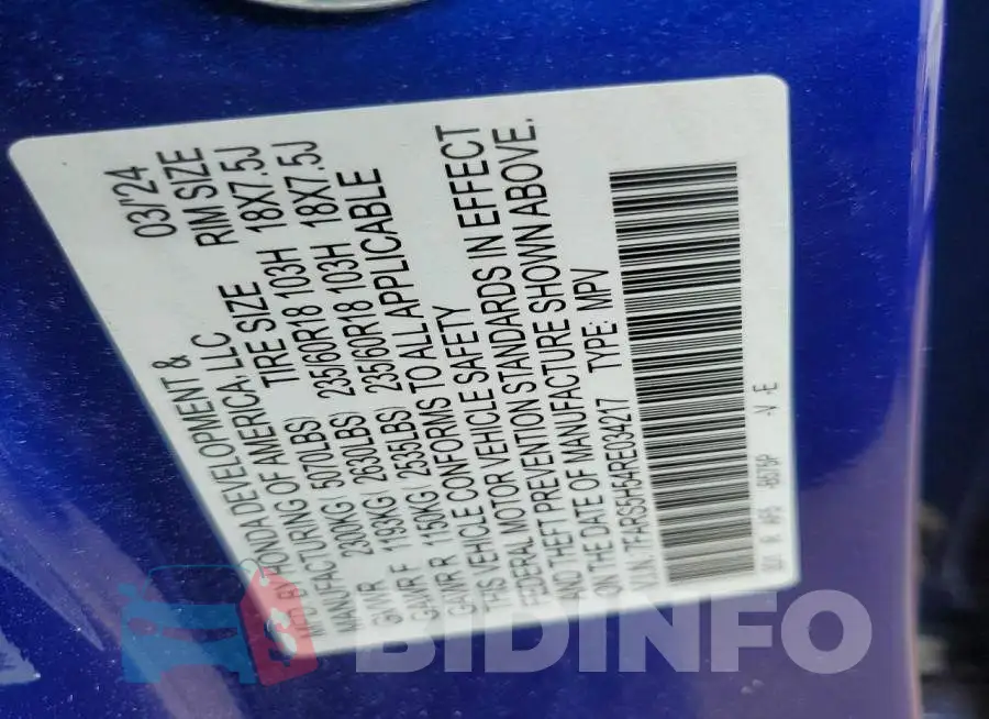 7FARS5H54RE034217 Photo# 13