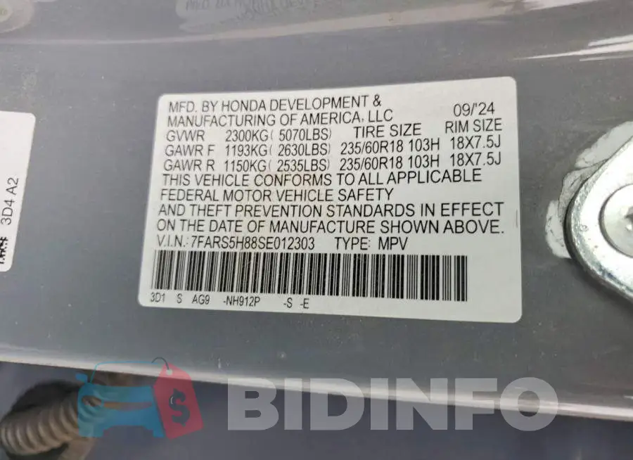7FARS5H88SE012303 Photo# 14