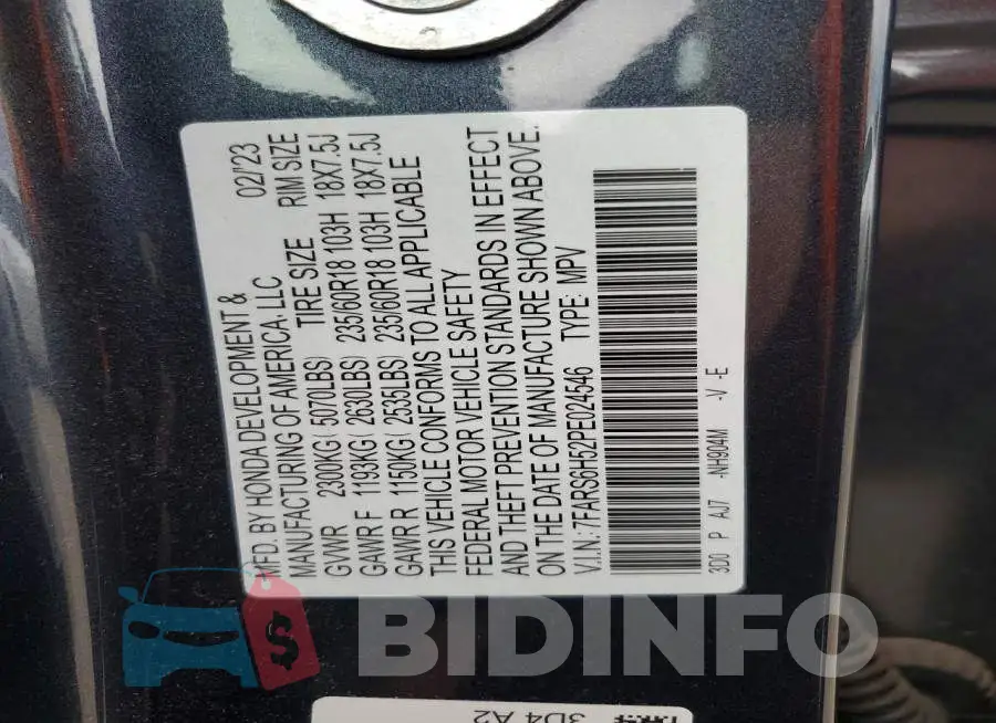7FARS6H52PE024546 Photo# 13