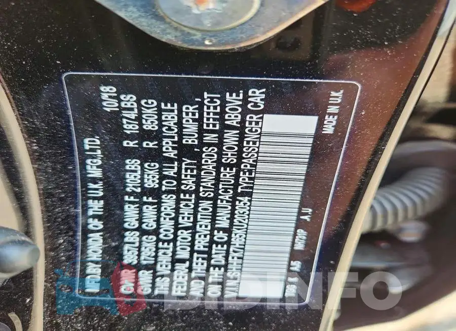 SHHFK7H65KU203054 Photo# 12