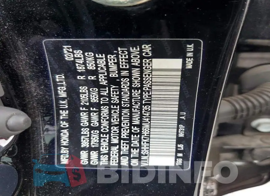 SHHFK7H66MU414735 Photo# 12