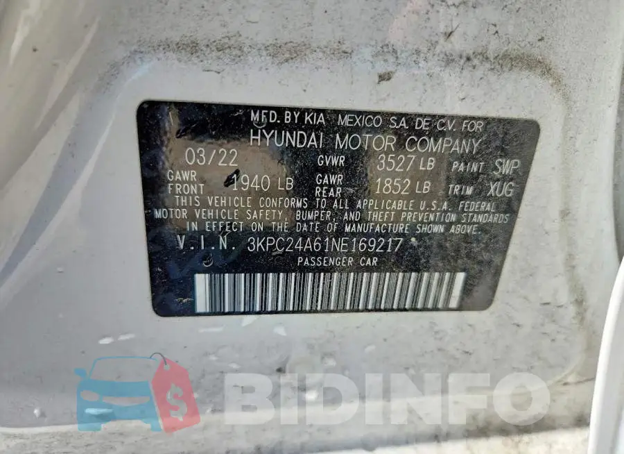 3KPC24A61NE169217 Photo# 12