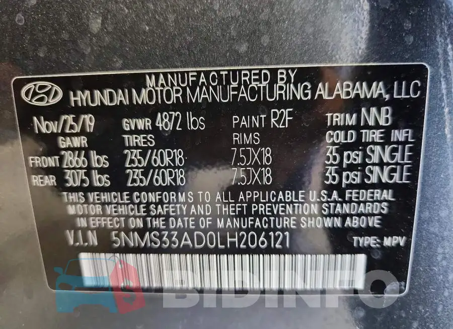 5NMS33AD0LH206121 Photo# 14