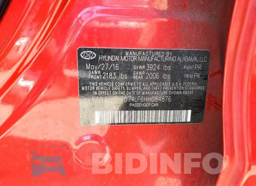 5NPD74LF6HH084876 Photo# 12