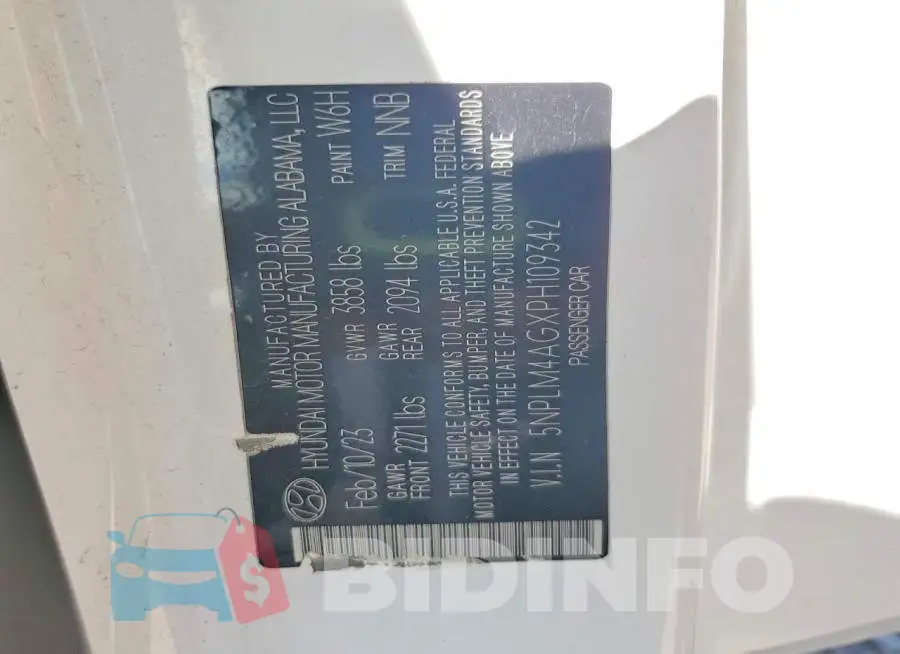 5NPLM4AGXPH109342 Photo# 13