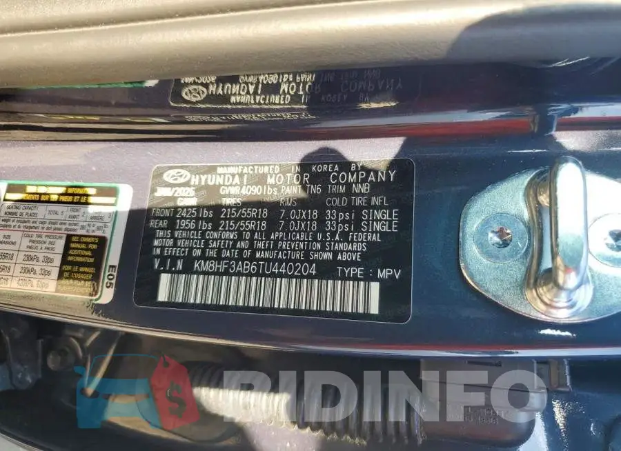 KM8HF3AB6TU440204 Photo# 13