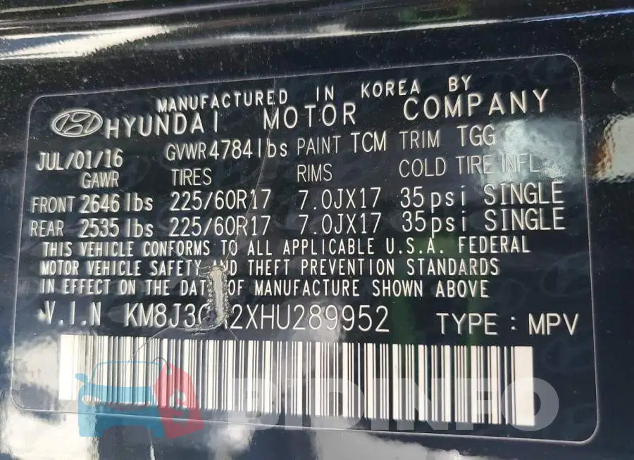 KM8J3CA2XHU289952 Photo# 13