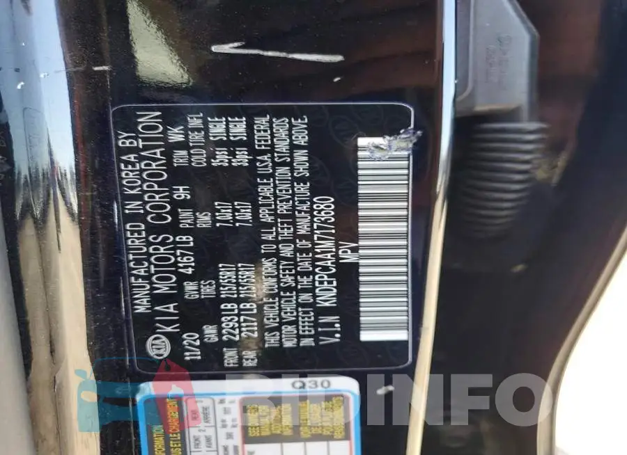 KNDEPCAA1M7173680 Photo# 14
