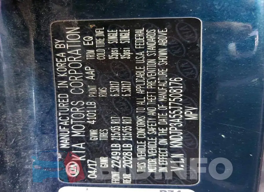 KNDJP3A55J7508176 Photo# 13