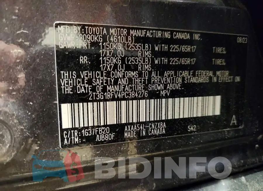 2T3G1RFV4PC384276 Photo# 14