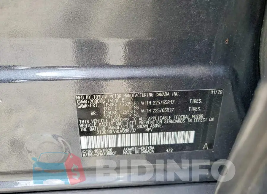 2T3G1RFV9LW098237 Photo# 13