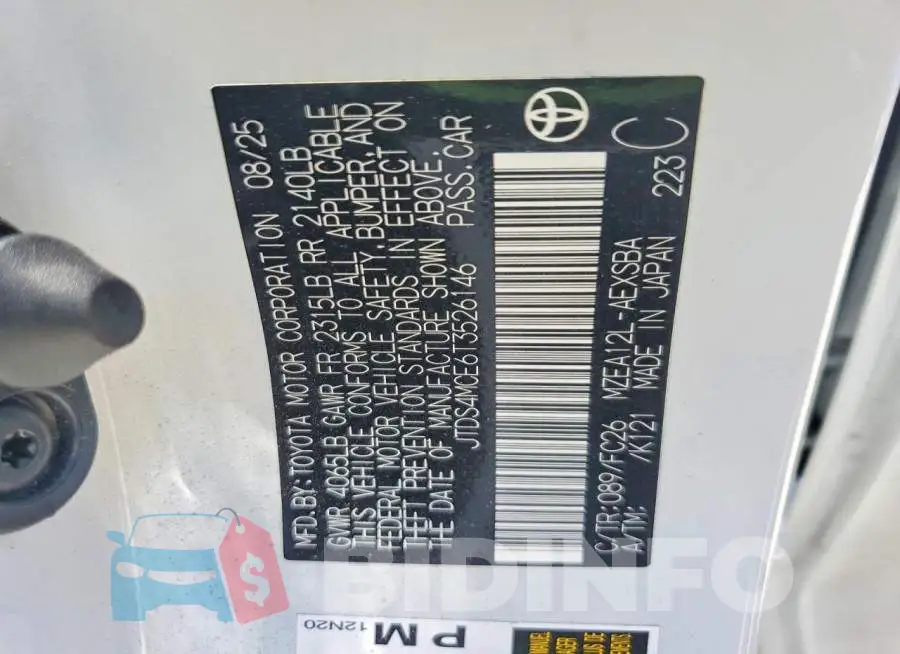 JTDS4MCE6T3526146 Photo# 12