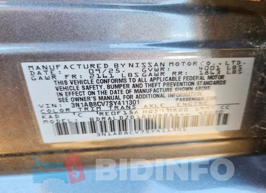 3N1AB8CV7SY411301 Photo# 12