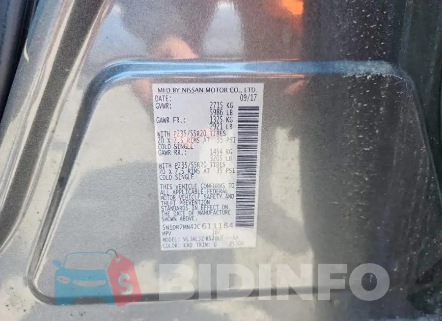 5N1DR2MN4JC611184 Photo# 13