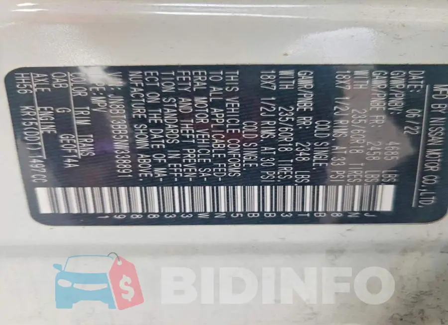 JN8BT3BB5NW338891 Photo# 12