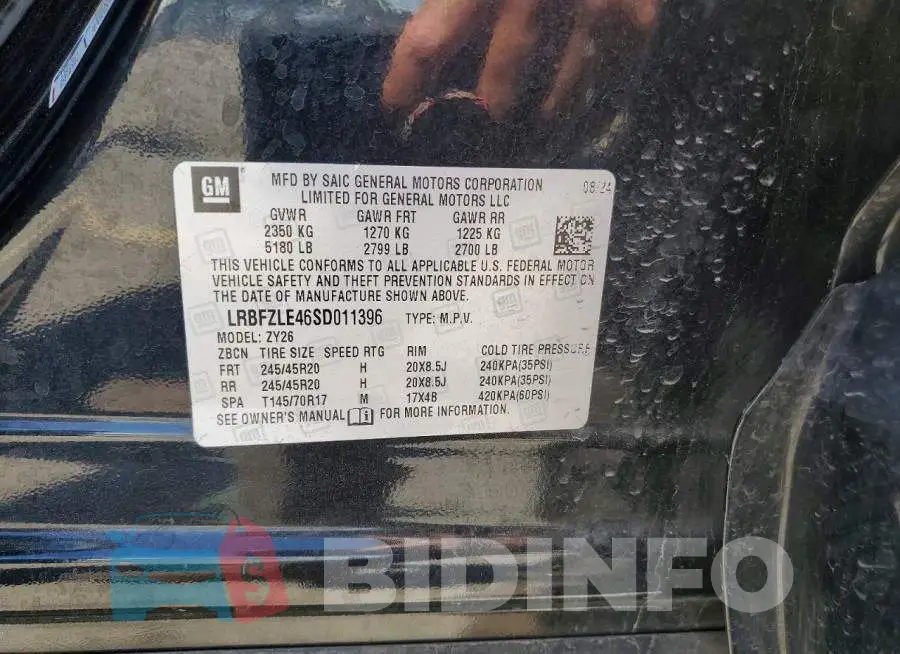 LRBFZLE46SD011396 Photo# 13