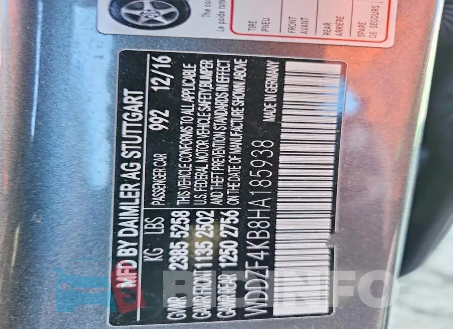 WDDZF4KB8HA185938 Photo# 12