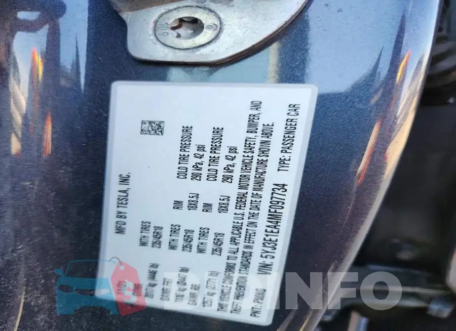 5YJ3E1EA4MF097734 Photo# 13