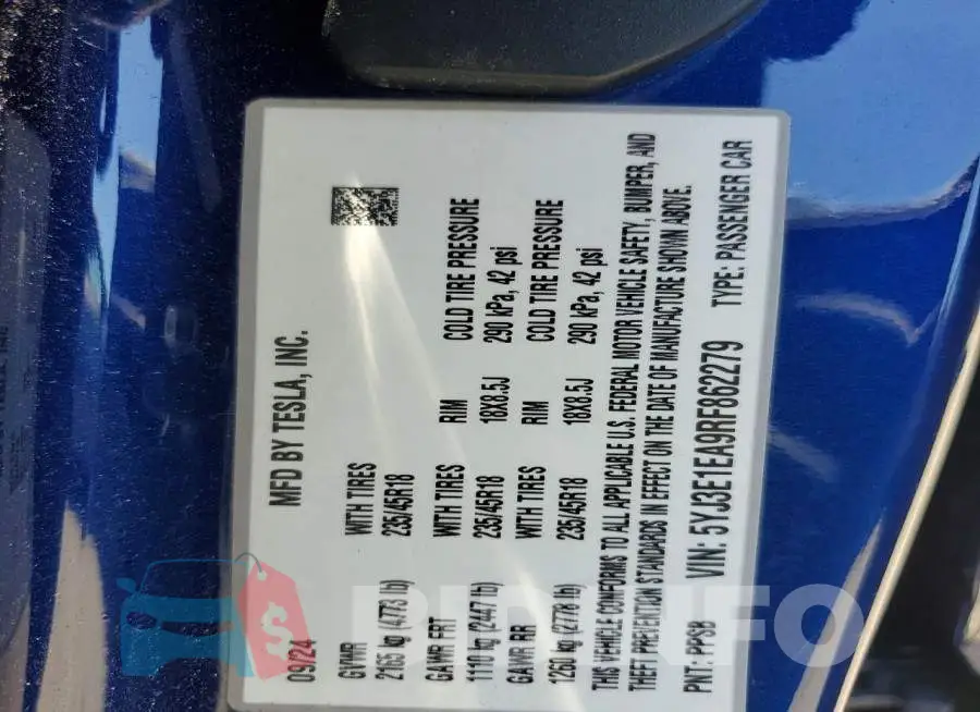 5YJ3E1EA9RF862279 Photo# 13