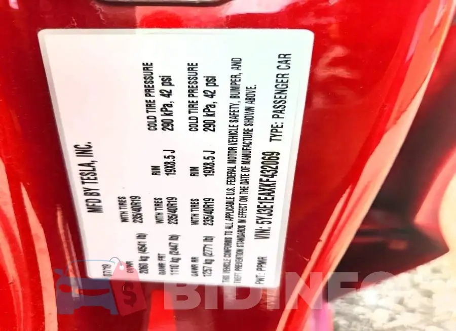 5YJ3E1EAXKF432069 Photo# 12