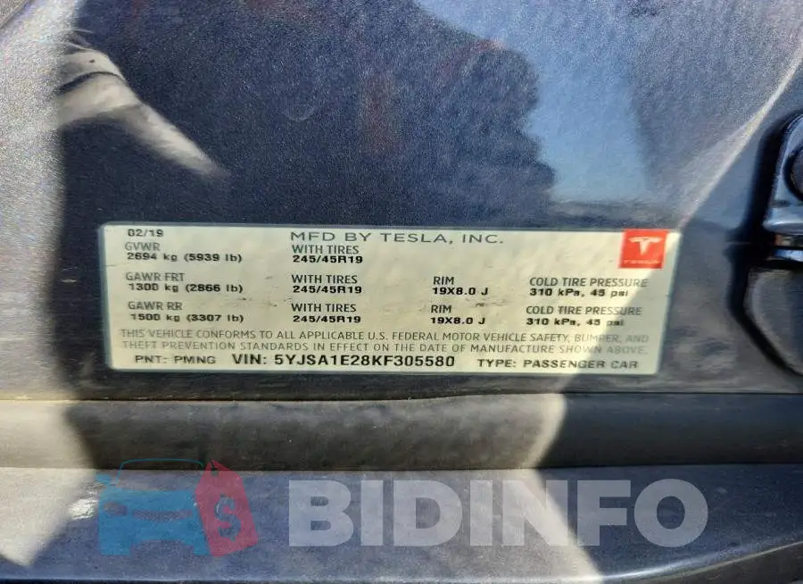 5YJSA1E28KF305580 Photo# 12