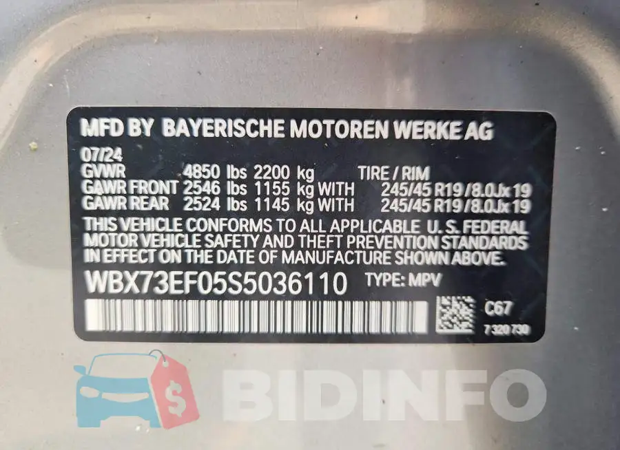 WBX73EF05S5036110 Photo# 14