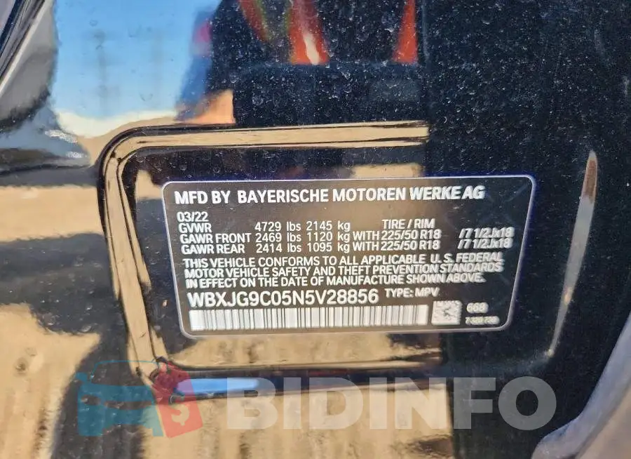 WBXJG9C05N5V28856 Photo# 12