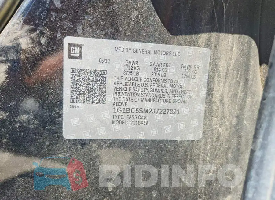 1G1BC5SM2J7227821 Photo# 12
