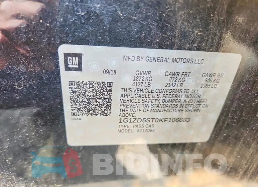 1G1ZD5ST0KF106683 Photo# 13