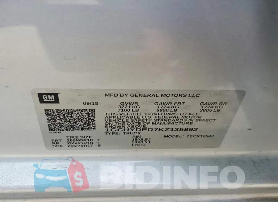 1GCUYDED7KZ135892 Photo# 12