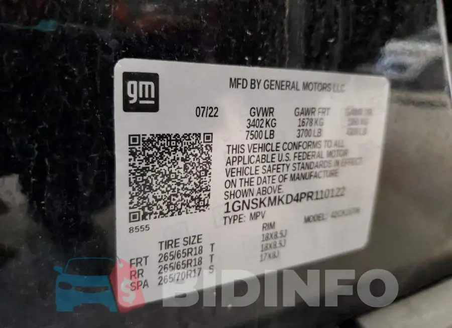 1GNSKMKD4PR110122 Photo# 13