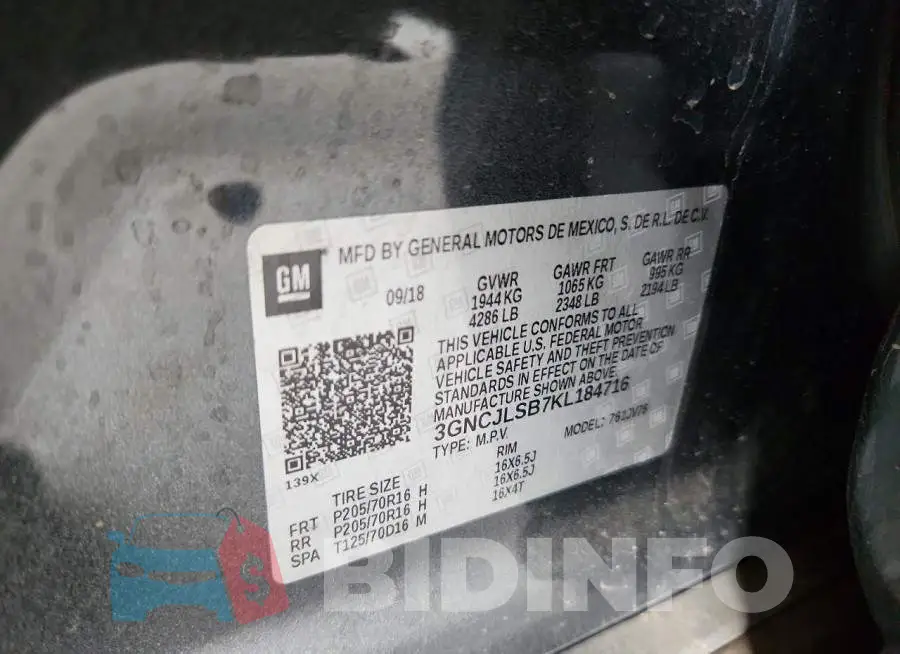 3GNCJLSB7KL184716 Photo# 13