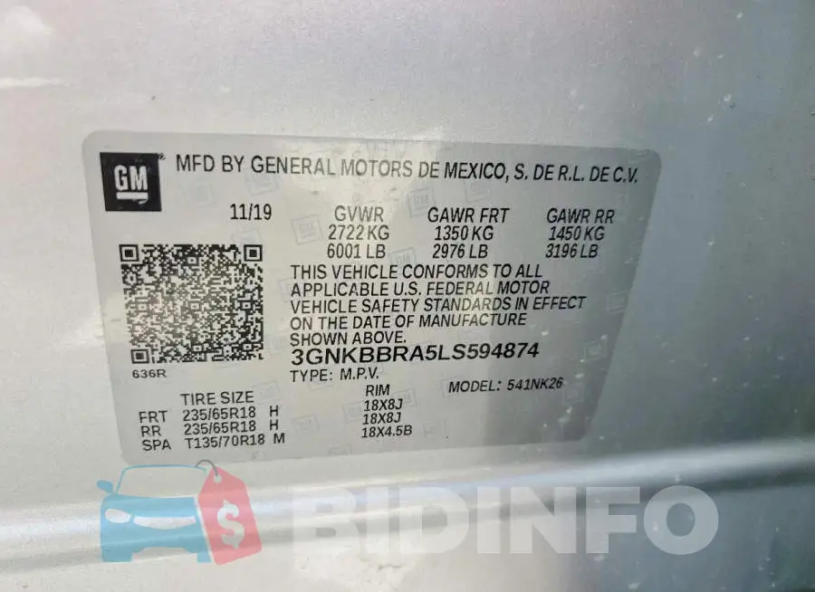 3GNKBBRA5LS594874 Photo# 13
