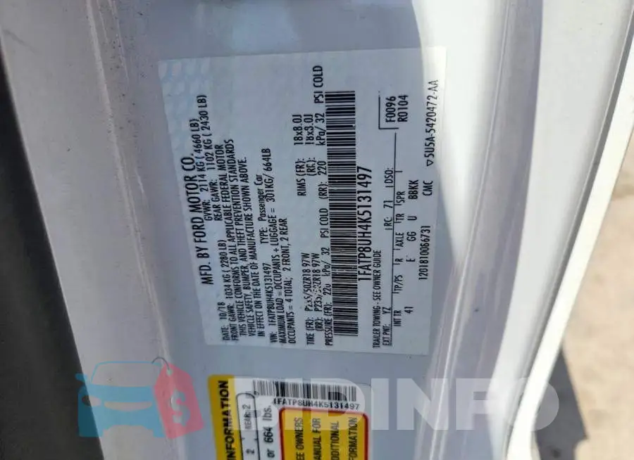 1FATP8UH4K5131497 Photo# 12