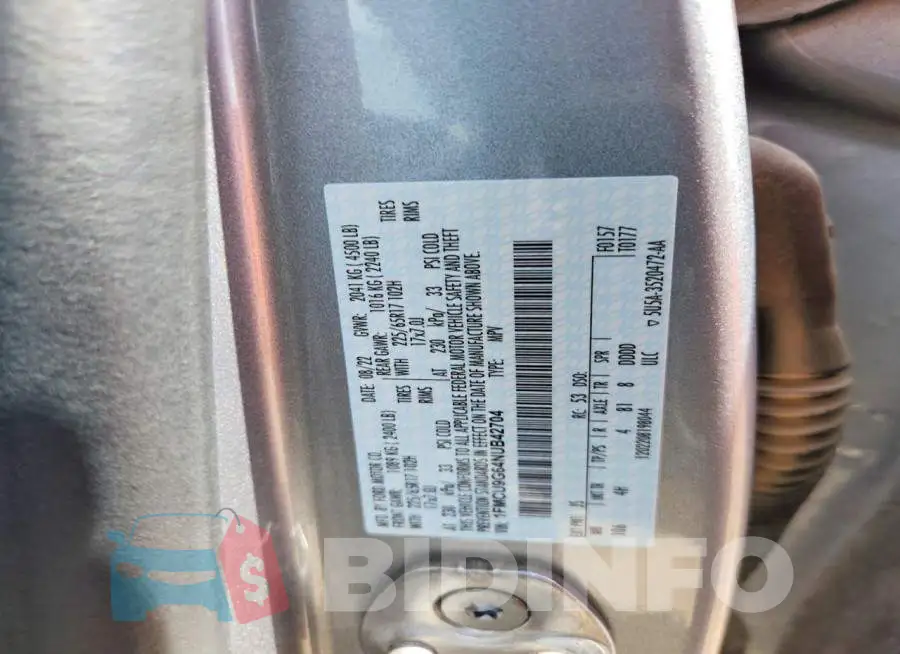 1FMCU9G64NUB42704 Photo# 13