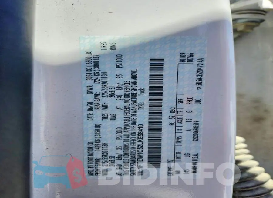 1FTEW1C52LKE58410 Photo# 12