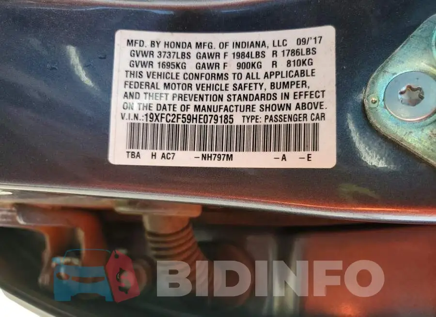 19XFC2F59HE079185 Photo# 12