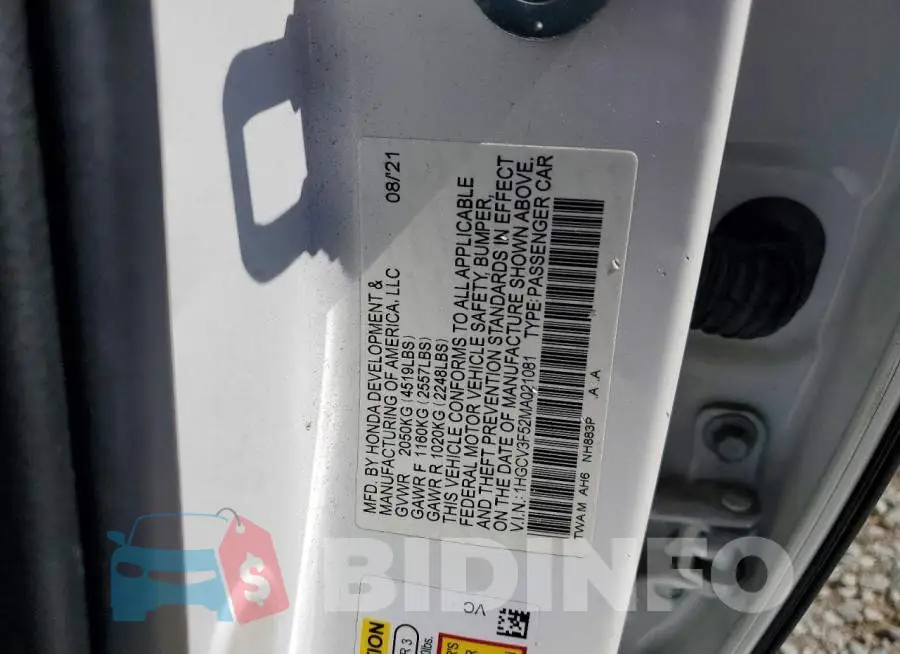 1HGCV3F52MA021081 Photo# 12