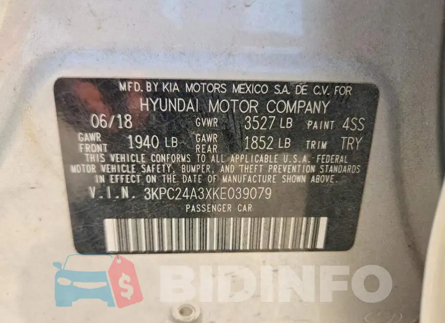3KPC24A3XKE039079 Photo# 12