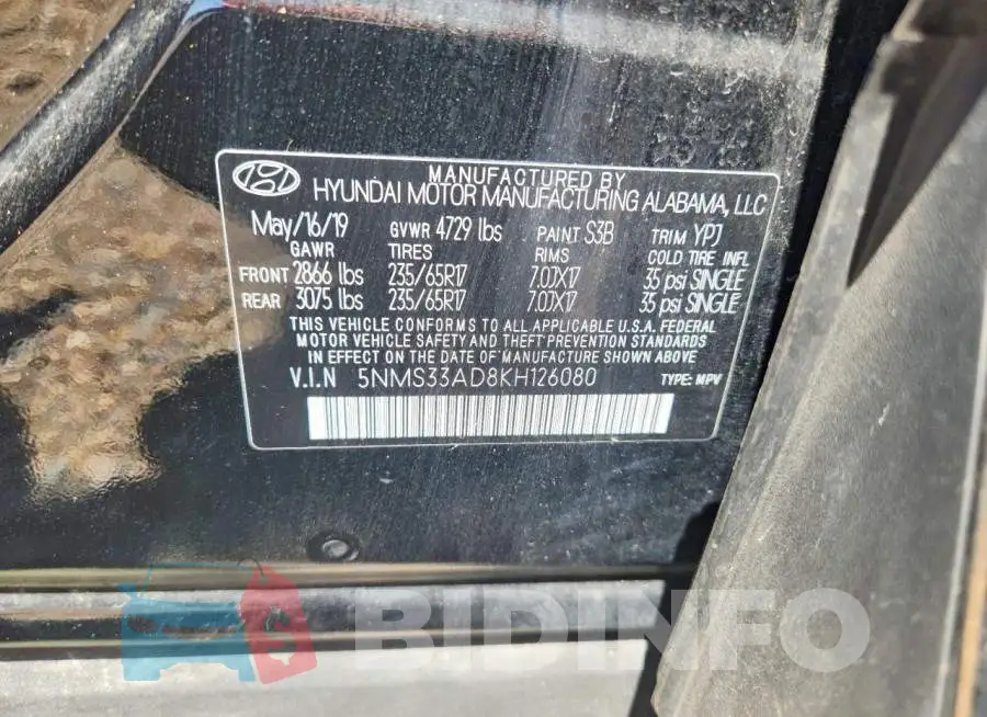 5NMS33AD8KH126080 Photo# 14