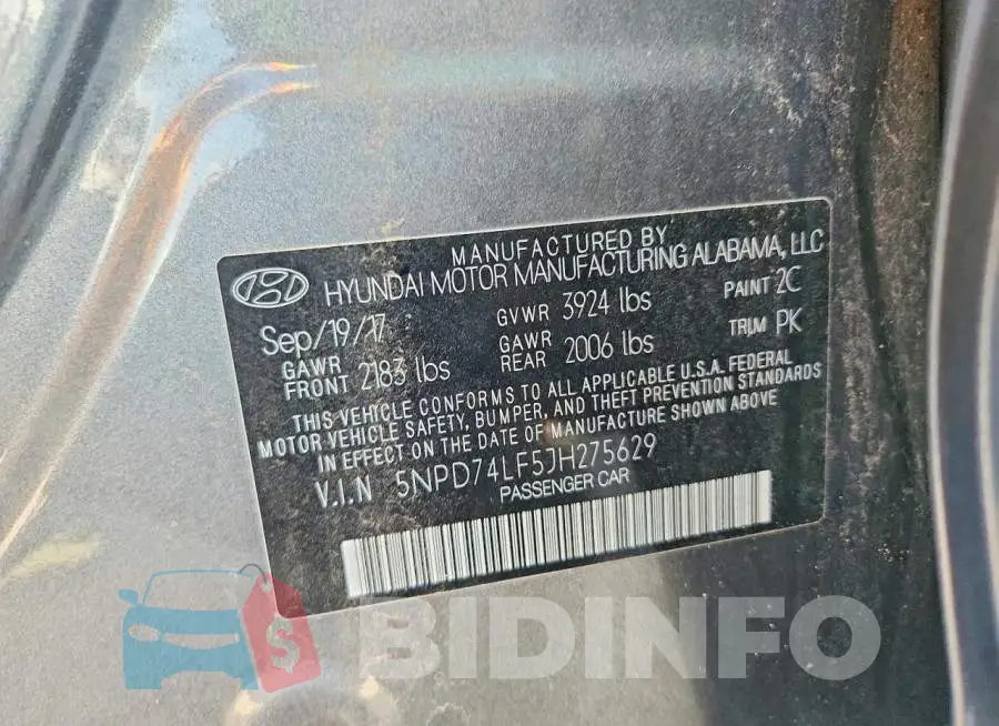 5NPD74LF5JH275629 Photo# 13