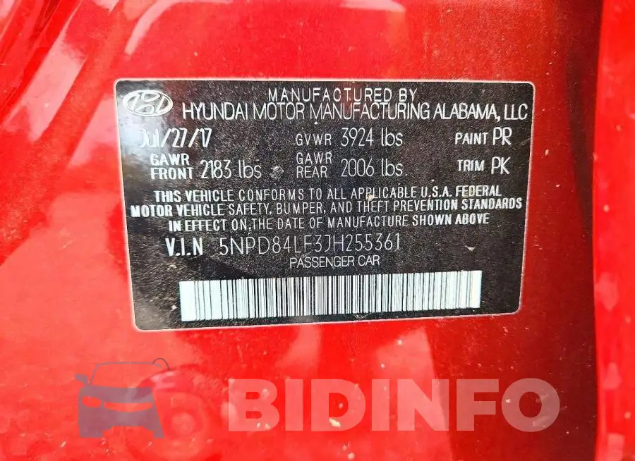 5NPD84LF3JH255361 Photo# 12