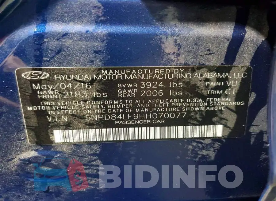 5NPD84LF9HH070077 Photo# 13